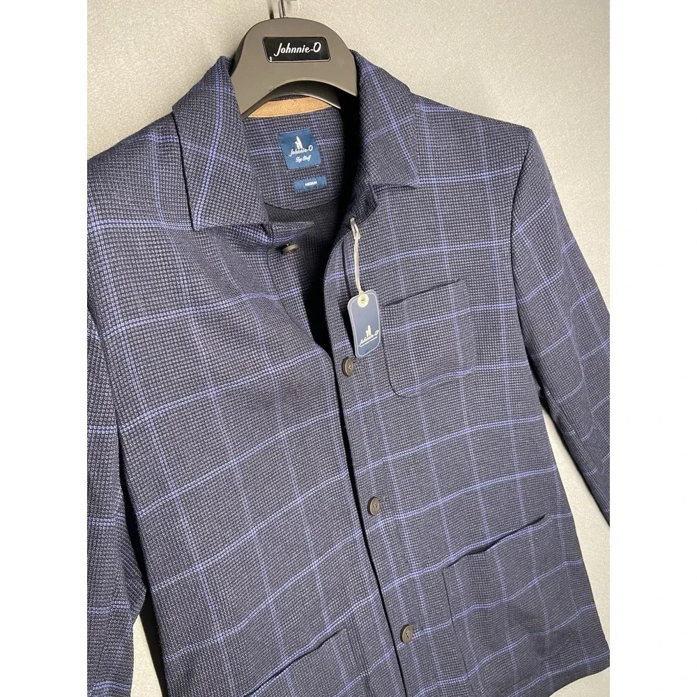 Johnnie-O Top Shelf Designer Men's Navy Plaid Blazer Size M